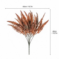24 Bundles Fall Artificial Boston Fern Plants Bushes Orange