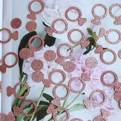 Rose Wedding Table Confetti, Bridal Shower Decorations Bride to Be Confetti G…