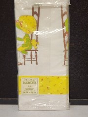 VINTAGE SEALED Holly Hobbie Yellow Tablecloth Tablecover Paper 54″ x 96″