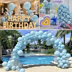 Pastel Blue Balloons,100pcs Light Blue Latex Party Balloons for Balloon Arch …