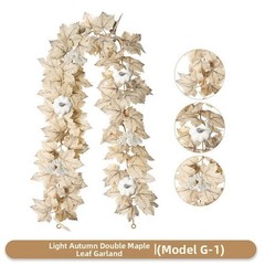 Artificial Beige Maple Vine Foliage Garland for Living Room and Entryway