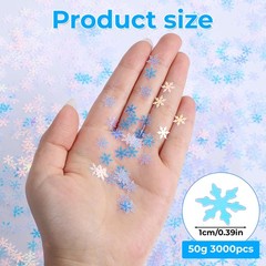 2000Pcs/50g Christmas Snowflakes Confetti, Glitter Twinkles Metallic Snowflak…