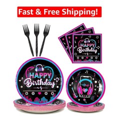 96 Pcs Music Party Tableware Set – Perfect for Birthday Celebrations