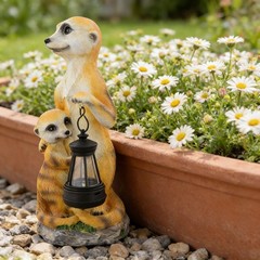 Decorative Resin Outdoor Solar Courtyard Lamp Garden Light 11 by 11 by 25 cm
