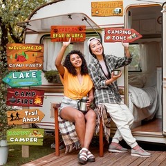 20 Pcs Camping Themed Party Decorations Outdoor Directional Signs Set