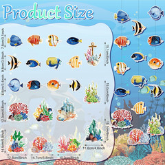45 Pcs Tropical Hanging Fish Decorations under the Sea Party Banners