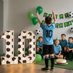 Soccer 10th Birthday Party Decorations, 3FT Marquee Number 10 for Soccer Them…