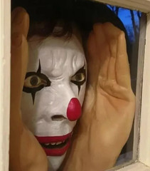 Scary Peeper Freak Halloween Decoration Clown Indoor and Outdoor Window Stickers