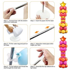 Balloon Column Stand Set of 2, 6.6ft Balloon Arch Stand Adjustable Balloon Co…