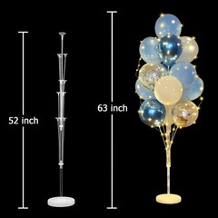 Balloons Stand Kit for Floor with String Light 2 Set Blue Centerpieces Balloo…
