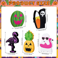 Leinuosen 5 Pieces Summer Halloween Wooden Table Decorations Cute Spooky Centerp