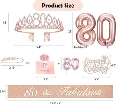 80th Birthday Gifts Decorations for Women, Including 80 year old Birthday Cake T