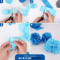 Light Blue Silver White Crepe Paper Streamers Party Decorations 492 FT 6 PC