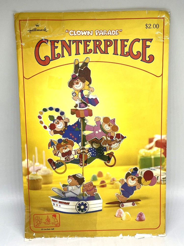 Clown Parade Birthday Party Centerpiece Decoration Hallmark Vintage 1979 Circus