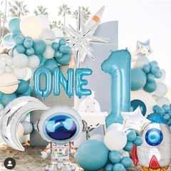 16 Pcs Space Themed Party Decorations Space Balloon Rocket Astronauts Moon Ba…