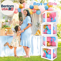 Gender Reveal Baby Balloon Boxes Decorations, Pink Blue Balloon Arch Garland Kit