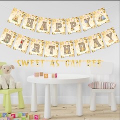 Winnie The Pooh Jointed Banner Multi Colored Birthday Baby Shower Decoration