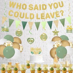 Roetyce Farewell Party Decorations Green Gold Who Said You Could Leave Banner