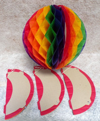 4 PAPER PARTY HANGING DECORATION 12″ ROUND SPHERE BALL COLORFUL RAINBOW FIESTA