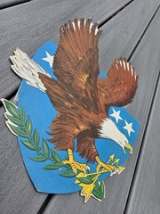 Vtg Beistle Patriotic Bald Eagle Die Cut Wall Decoration USA 17.5″ c1970s b27