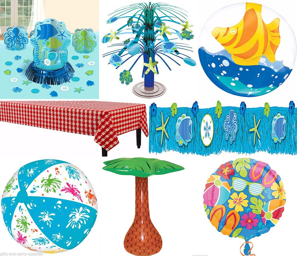 All Kinds Party Supplies ~ TableCover & Decorations Inflatable Palm Tree & Balls