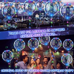 50 Pack LED Light Up BoBo Balloons 20″ Party Birthday Transparent Bubble Balloon