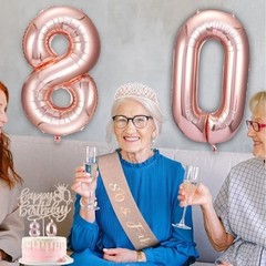 80th Birthday Gifts Decorations for Women, Including 80 year old Birthday Cake T