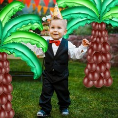 40 Pcs Palm Tree Leaves Balloons, Helium Foil Coconut Tree Leaves Balloons Gr…