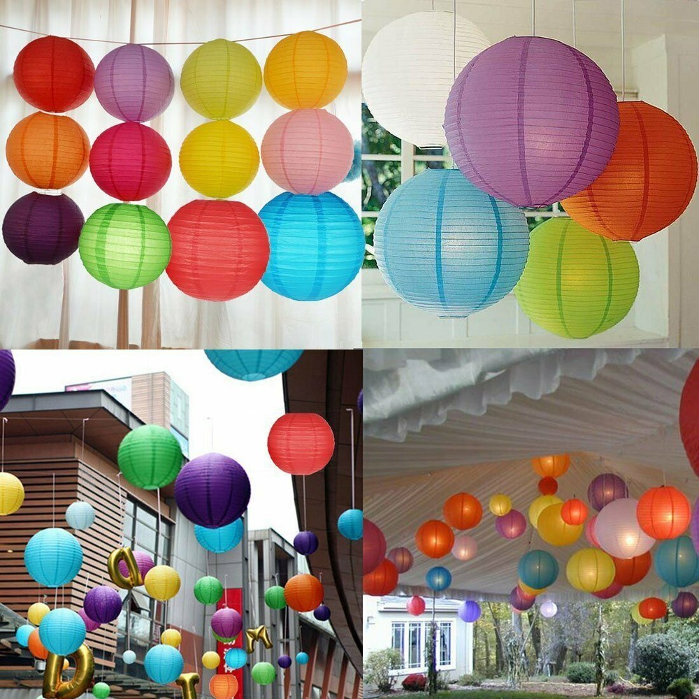 10 Mixed Large Round Chinese Paper Lanterns Lamp Shape Wedding Party Decorations