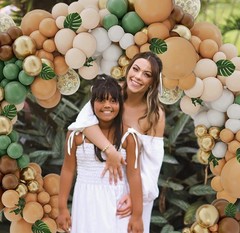 142PCS Sage Green Brown Balloon Arch Kit Olive Green Gold Coffee Cocoa Balloons