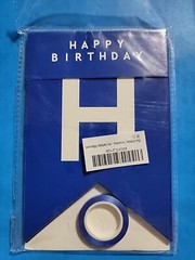 Navy Blue White Black Happy Birthday Banner 📦