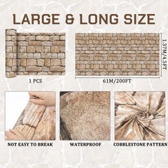 Tegeme 100 Ft X 54 Inch Rustic Brick Stone Wall Backdrop Roll Ancient Plastic