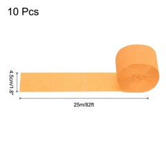 Crepe Paper Streamers 10 Rolls 820ft for Light Orange 1.8″ x 82Ft/Roll