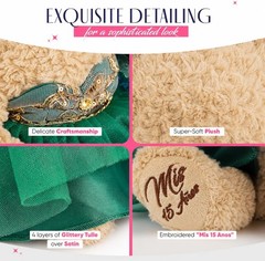 Large 20” Quinceañera Teddy Bear Centerpiece – Elegant Dress, Oversized Keeps…