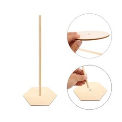 6Pcs Wood Donut Display Stand Khaki Color for Wedding Bridal Shower Decor