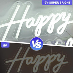 Large Happy Birthday Neon Sign Set – Dimmable LED Backdrop Decoration
