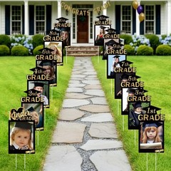13 Pcs 2026 Graduation Decorations K-12 Photo Yard Signs with Stakes, Class of 2