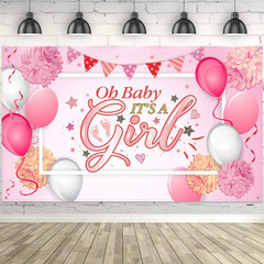 Baby Shower Party Backdrop Decorations, Large Durable Fabric Made Baby Shower Ba