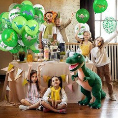 Dinosaur Balloons, 12 Inch Fruit Lime Dark Green White Confetti Balloons with…