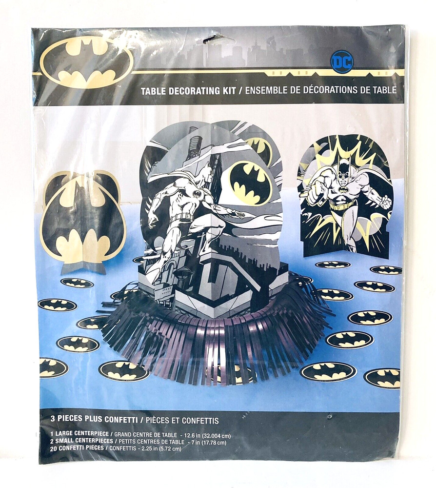 DC Comics – Batman Table Decorating Kit – 3 Pieces Plus Confetti