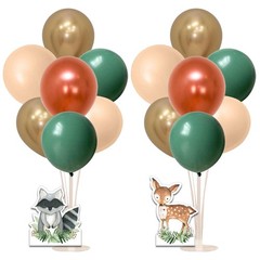Woodland Balloon Stand Kit and Animals Centerpieces, 4 Set Table Stand Holder…
