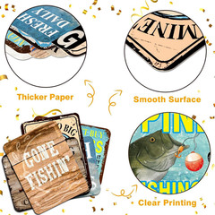 Fishing Party Decorations – 9 PCS Gone Fishing Birthday Party Decorations for Bo