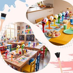 6 Pcs Art Paint Party Decorations Wooden Paint Bucket Centerpieces Table Sign…