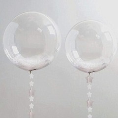 Bobo Balloons 25 Packs 24″ Helium Style Transparent Bubble LED Light Up NO LED