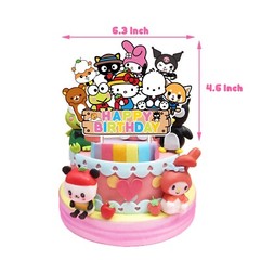 Hello Kitty & Friends Theme Birthday Party Supplies， Balloon Banner Cake Toppers