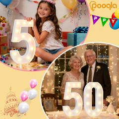 50Th Birthday Decorations for Women Men, Large 12.6 in Tall Light up Numbers for