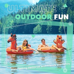 Angry Bear River Tube Inflatable – Heavy Duty Animal Themed Water Float for L…