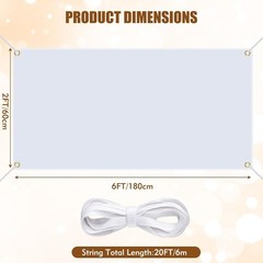 2×6 ft Customizable Banner – White 100D Polyester for Indoor/Outdoor Use