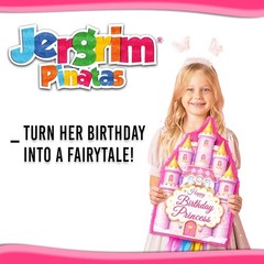 Happy Birthday Pinata 4 Piece Set, 11″x17″ Perfect For Girl Party Decorations…