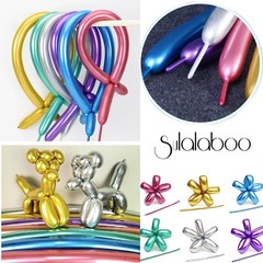 Metallic 260 Balloons 100PCS Multicolored Latex Long Shiny Balloon to Twistin…
